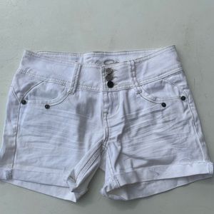 White denim shorts